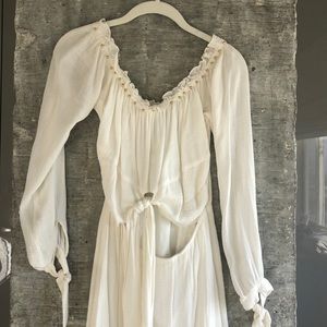 Lovers + Friends off white and gold dress